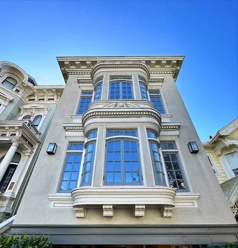 White Chooz Painters logo with blue background placeholder for paintig company logos