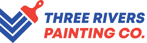 This is an image from Three Rivers Painting Co, located in Indiana. The logo for Three Rivers Painting Co features bold red and blue graphic elements with clean lettering, representing professional residential and commercial painting services.