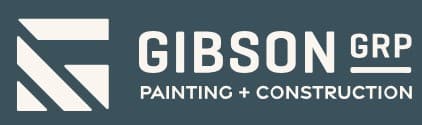 This is an image from Gibson Painting Group Inc, located in Indiana. The logo for Gibson Painting Group Inc features a clean, modern design with bold white typography and a geometric emblem set against a dark blue background, representing professional painting and construction services.