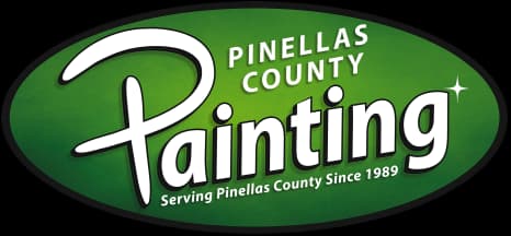 This is an image from Pinellas County Painting company, located in St. Petersburg, FL. The image is a Pinellas County Painting company logo with green oval background, serving Pinellas County since 1989.
