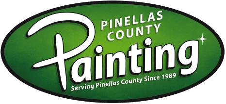 This is an image from Pinellas County Painting company, located in St. Petersburg, FL. The image is a Pinellas County Painting company logo with green oval background, serving Pinellas County since 1989.