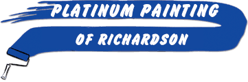 This is an image from Platinum Painting of Richardson, located in Texas. The logo for Platinum Painting of Richardson features blue paint strokes with the company name in white uppercase text and two small paint roller graphics.