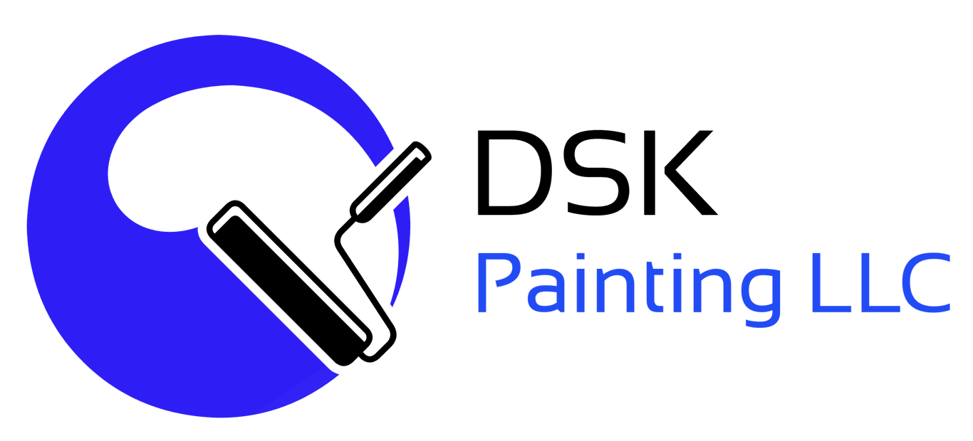 This is an image from DSK Painting LLC, located in Pennsylvania. The logo for DSK Painting LLC features a blue circular design with a white paint roller and brush graphic alongside clean modern text.