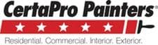 This is the logo for CertaPro Painters of Andover, MA. The design uses a bright yellow background with the company’s name in bold black font, accompanied by a red paintbrush graphic with white stars.