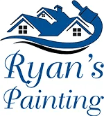 This is an image from Ryan's Painting, located in New Jersey. The logo for Ryan's Painting features blue stylized house rooftops with a paintbrush stroke forming an arc above the text.