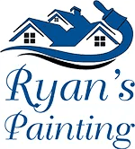 This is an image from Ryan's Painting, located in New Jersey. The logo for Ryan's Painting features blue stylized house rooftops with a paintbrush stroke forming an arc above the text.