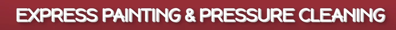 This is an image from Express Painting & Pressure Cleaning, located in Indiana. The logo for Express Painting & Pressure Cleaning features bold white lettering on a red background, clearly identifying the painting and pressure cleaning company.