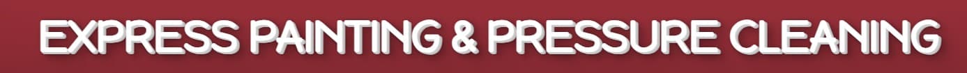 This is an image from Express Painting & Pressure Cleaning, located in Indiana. The logo for Express Painting & Pressure Cleaning features bold white lettering on a red background, clearly identifying the painting and pressure cleaning company.