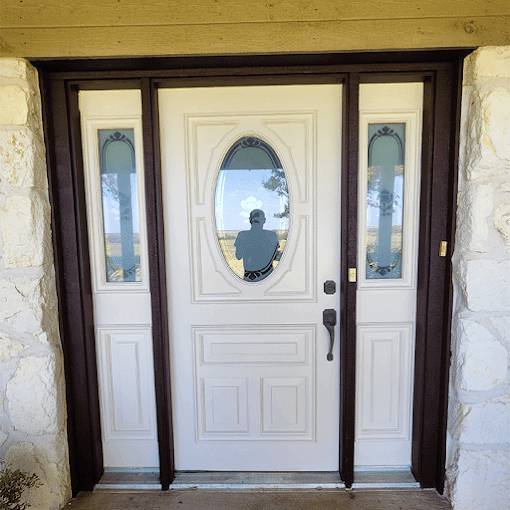 White Chooz Painters logo with blue background placeholder for paintig company logos