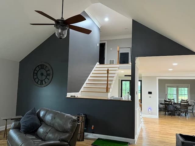 White Chooz Painters logo with blue background placeholder for paintig company logos