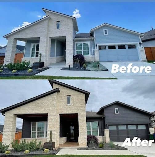 White Chooz Painters logo with blue background placeholder for paintig company logos