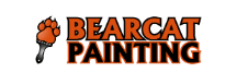 This is an image from Bearcat Painting, located in Texas. The logo for Bearcat Painting features bold orange and black text with a bearcat paw graphic representing the painting company.