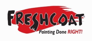 This is an image from Fresh Coat Painters of Muskegon, located in Michigan. The logo for Fresh Coat Painters of Muskegon features bold black text over a red paint brush stroke with the tagline Painting Done Right!