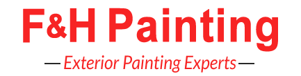 This is an image from The Exterior Painting Experts - F&H Painting company, located in Oxford, MI The image is a F&H Painting logo with bold red text reading 'F&H Painting' and tagline 'Exterior Painting Experts' beneath it.