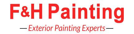 This is an image from The Exterior Painting Experts - F&H Painting company, located in Oxford, MI The image is a F&H Painting logo with bold red text reading 'F&H Painting' and tagline 'Exterior Painting Experts' beneath it.