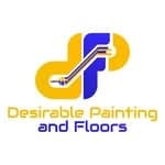 This is an image from Desirable Painting and Floors, located in Ohio. The logo for Desirable Painting and Floors features stylized blue and yellow lettering with a modern paint-themed graphic design.