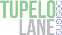 This is an image from Tupelo Lane Designs, located in Illinois. The logo for Tupelo Lane Designs features stacked green, white, gray, and blue text on a black background.