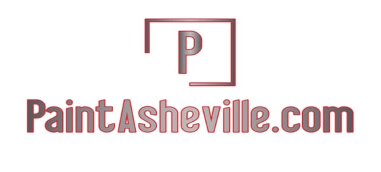 This is an image from PaintAsheville.com LLC, located in North Carolina. The logo for PaintAsheville.com features a bold red 'P' framed in a square outline with the company name in modern red text.
