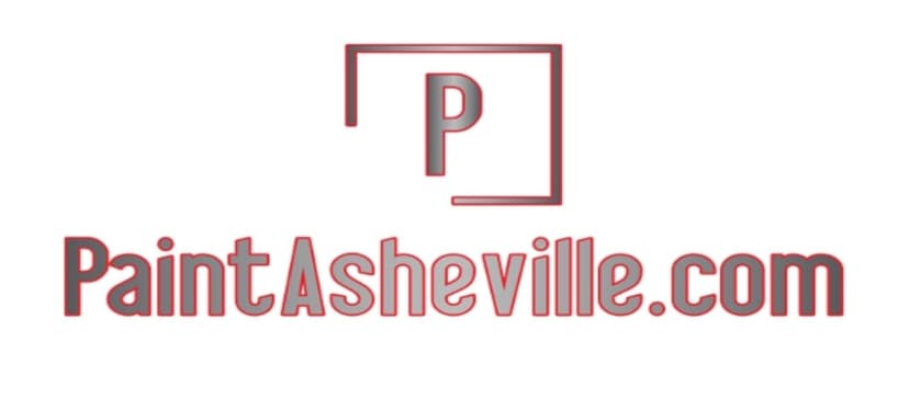 This is an image from PaintAsheville.com LLC, located in North Carolina. The logo for PaintAsheville.com features a bold red 'P' framed in a square outline with the company name in modern red text.