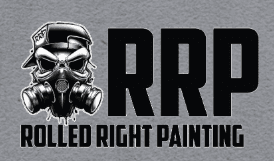 This is an image from Rolled Right Painting LLC, located in Pennsylvania. The logo for Rolled Right Painting LLC features a skull wearing a respirator beside large RRP lettering and Rolled Right Painting text.
