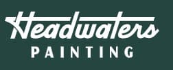This is an image from Headwaters Painting, located in Minnesota. The logo for Headwaters Painting features clean white lettering on a dark green background with a modern, streamlined design.