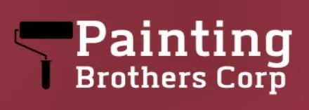 This is an image from Painting Brothers Corp, located in Illinois. The logo for Painting Brothers Corp features white lettering with a black paint roller icon on a dark red background.