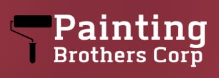 This is an image from Painting Brothers Corp, located in Illinois. The logo for Painting Brothers Corp features white lettering with a black paint roller icon on a dark red background.
