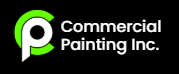 This is an image from Commercial Painting Inc, located in California. The logo for Commercial Painting Inc features a modern green and white circular “P” icon paired with clean, professional lettering representing commercial and residential painting services.