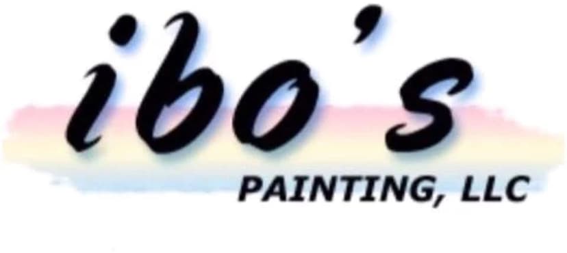 This is an image from Ibo's Painting, LLC, located in New Jersey. The logo for Ibo's Painting, LLC features black cursive lettering with a soft pastel gradient brushstroke background and bold text below reading 'Painting, LLC.