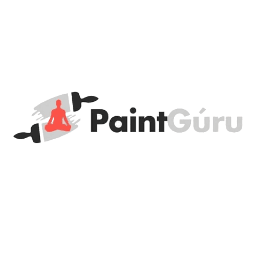 This is an image from Paint Guru, located in Florida. The logo for Paint Guru features a gray and red house icon with a seated figure beside the company name.