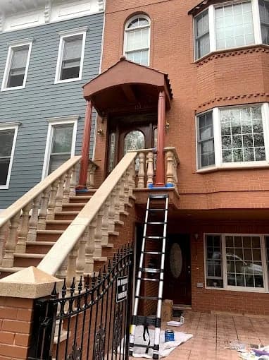 White Chooz Painters logo with blue background placeholder for paintig company logos