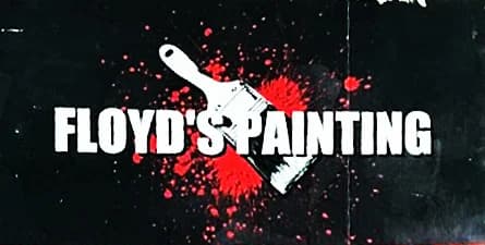 This is an image from Floyd’s Painting, located in Ohio. The image shows the Floyd’s Painting company logo featuring bold lettering and a paintbrush graphic representing residential and commercial painting services.