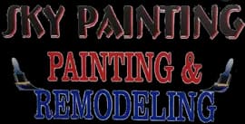 This is an image from Sky Painting LLC, located in Alabama. The logo for Sky Painting LLC features bold lettering with paintbrush graphics, representing professional painting and remodeling services.