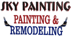 This is an image from Sky Painting LLC, located in Alabama. The logo for Sky Painting LLC features bold lettering with paintbrush graphics, representing professional painting and remodeling services.