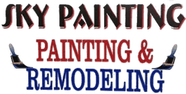 This is an image from Sky Painting LLC, located in Alabama. The logo for Sky Painting LLC features bold lettering with paintbrush graphics, representing professional painting and remodeling services.