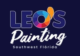 This is an image from Leo’s Painting Southwest Florida, located in Florida. The logo for Leo’s Painting Southwest Florida features bold white and blue text with a colorful circular paint design on a dark background.