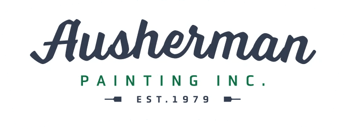This is an image from Ausherman Painting Inc., located in Pennsylvania. The logo for Ausherman Painting Inc. features a script-style company name in dark lettering with green accent text and an establishment date beneath.