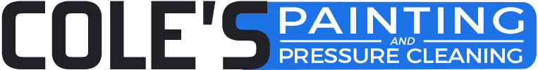 This is an image from Coles Painting and Pressure Cleaning, located in Florida. The logo for Coles Painting and Pressure Cleaning features bold black and blue text with a clean, modern design emphasizing painting and pressure cleaning services.