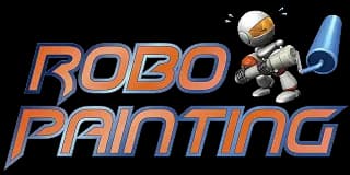This is an image from Robo Painting LLC, located in Arizona. The logo for Robo Painting LLC features bold orange and blue text with a robot painter holding a paint roller.