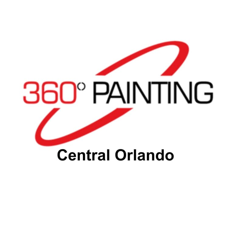 This is an image from 360 Painting of Central Orlando, located in Florida. The logo for 360 Painting of Central Orlando features bold black and red text with a red circular swoosh design surrounding the company name.