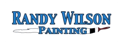 This is an image from Randy Wilson Painting, located in Tennessee. The image is a Randy Wilson Painting logo in blue text featuring a paintbrush graphic, representing professional residential and commercial painting services.