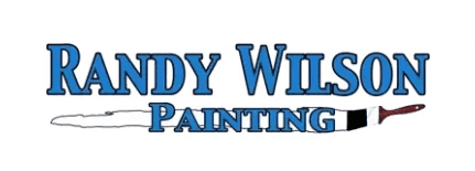 This is an image from Randy Wilson Painting, located in Tennessee. The image is a Randy Wilson Painting logo in blue text featuring a paintbrush graphic, representing professional residential and commercial painting services.