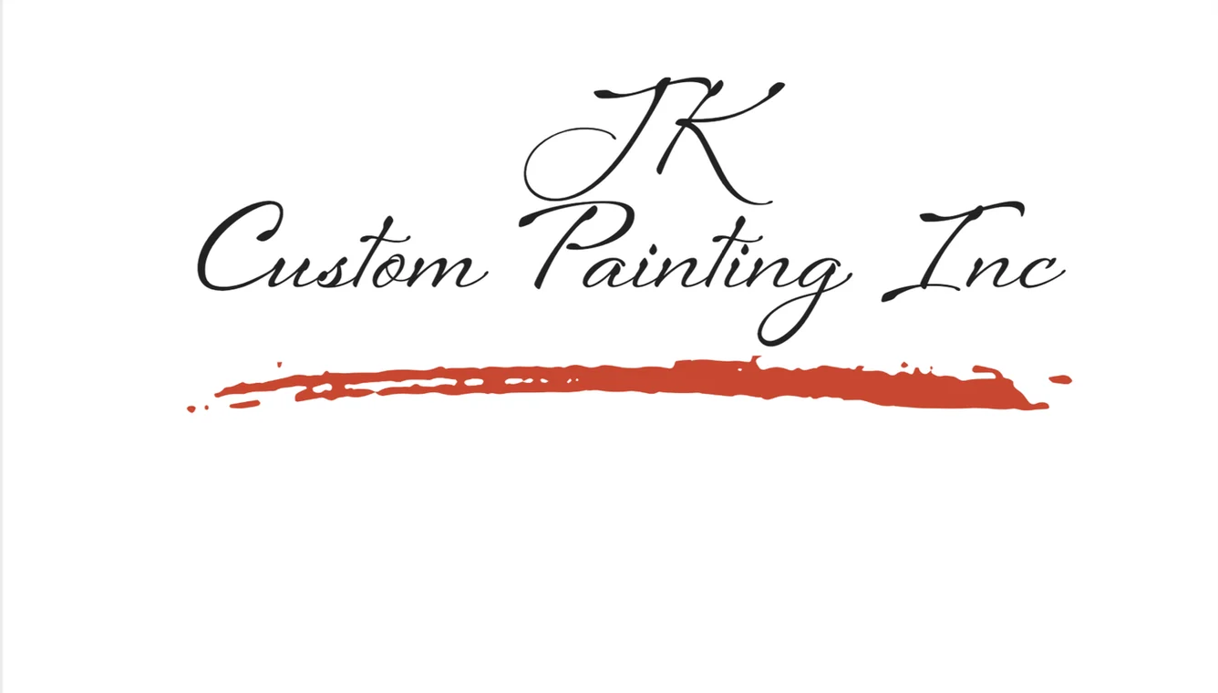 Logo for JK CUSTOM PAINTING INC in Chapel Hill, North Carolina. The image shows the company’s branded painting-service design.
