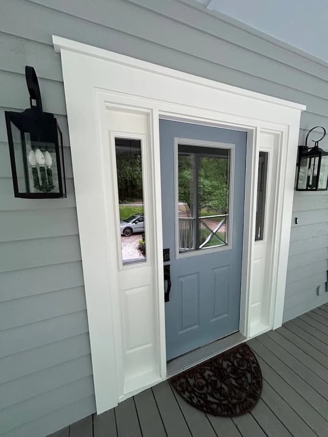 White Chooz Painters logo with blue background placeholder for paintig company logos