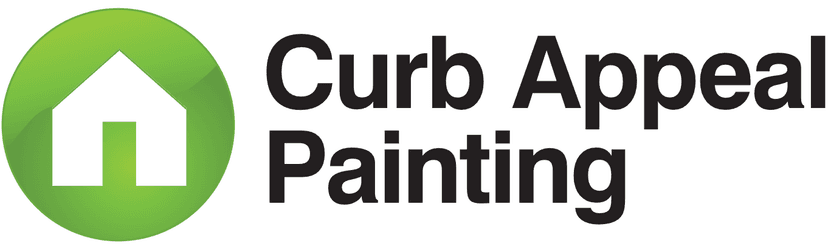 This is an image from Curb Appeal Painting, located in Ohio. The logo for Curb Appeal Painting features a green circular emblem with a white house icon and bold black text displaying the company name
