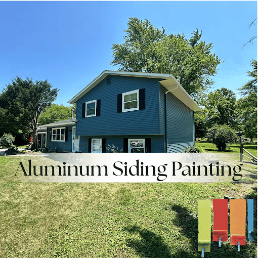 White Chooz Painters logo with blue background placeholder for paintig company logos