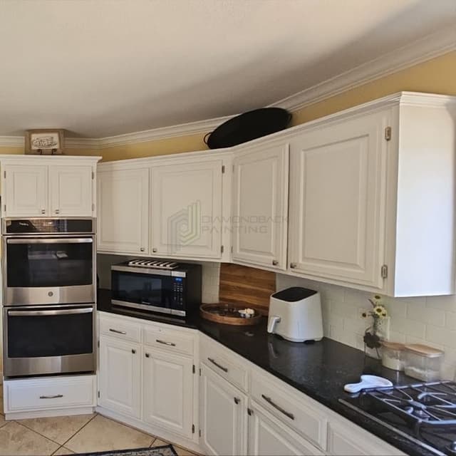 White Chooz Painters logo with blue background placeholder for paintig company logos