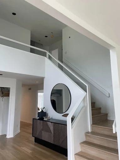 White Chooz Painters logo with blue background placeholder for paintig company logos