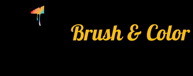 "This is an image from Brush & Color Painting, located in Texas. The logo for Brush & Color Painting features a paint roller with a rainbow-colored paint drip and bold black and gold text."