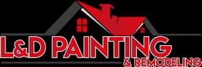 "This is an image from L&D Painting & Remodeling, located in Texas. The logo for L&D Painting & Remodeling features a red and black house roof silhouette with bold red text beneath it."